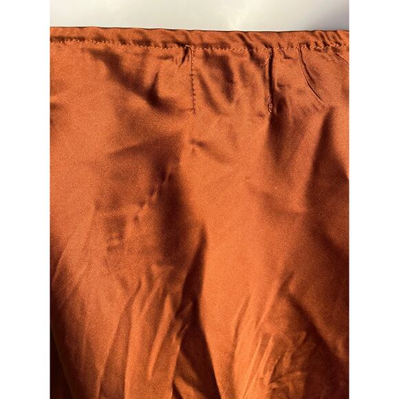 Princess Polly Strapless Satin Midi Dress Rust Brown Size 6 - Picture 4 of 7